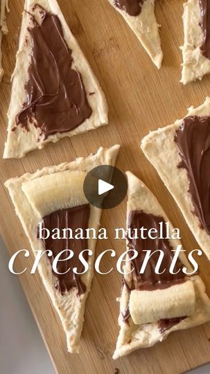 19K views · 1.1K reactions | *QUICK 3 INGREDIENT* Banana Nutella Crescent Roll Dessert!  This easy dessert recipe pairs SO well with coffee - whether you use creamer or not. 

Banana Nutella Crescent Rolls 

🤍 Lay out crescent rolls on a sheet pan with parchment paper
🤍 Add Nutella 🤍 Add slice of banana & roll 
🤍Bake @ 375 for 9-12 minutes until golden brown

#easyrecipe #recipe #minidesserts#nutella #nutellalovers #easydessert #crescentrolls #easyrecipeideas #3ingredients #dessert #desserts #easydesserts #bakinghack #todayfood | Melissa Johnson | bestfriendsforfrosting · Original audio Banana Crescent Rolls, Nutella Crescent Rolls, Easy Crescent Roll Recipes, Recipes Using Crescent Rolls, Crescent Roll Dessert, Nutella Snacks, Nutella Recipes Easy, Banana Roll, Nutella Desserts