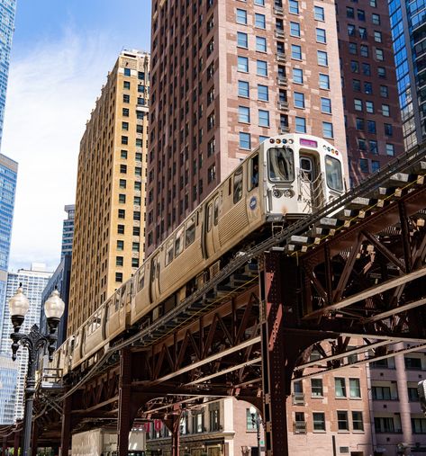 Chicago Train, Elevated Train, Chicago With Kids, Ghost Bike, Visiting Chicago, Chicago Downtown, Chicago Riverwalk, Chicago Loop, Chicago L