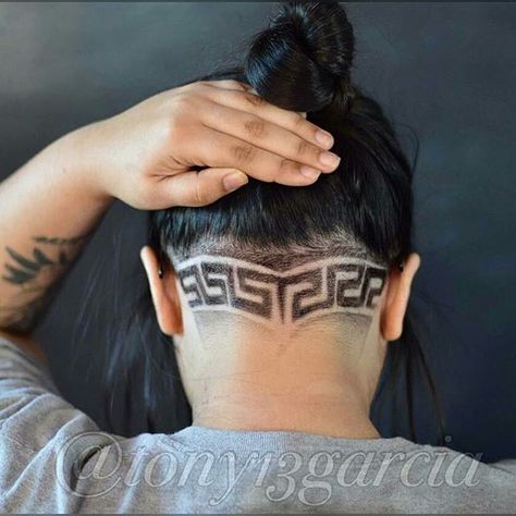 Hair Tattoo Designs, Undercut Hair Designs, Hair Trends 2015, Undercut Designs, Growing Your Hair Out, Shaved Hair Designs, Shaved Undercut, Undercut Women, Undercut Pompadour