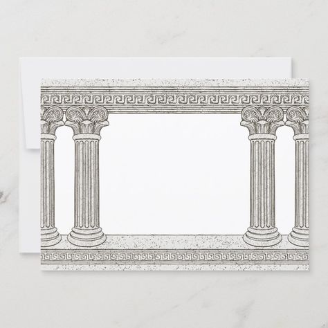 Greek Toga Birthday Party Invitation with columns  Zazzle Greek Party Invitations, Greek Toga, Graffiti Books, Toga Party, Birthday Party Invitation, Editorial Design, Percy Jackson, Birthday Party Invitations, Crossfit