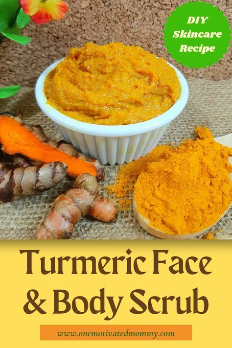 DIY Turmeric Face and Body Scrub Turmeric Body Scrub Recipe, Homemade Tumeric Scrub, Turmeric Facial Scrub, How To Make Turmeric Face Mask, Diy Turmeric Soap Recipe, Diy Turmeric Scrub For Dark Spots, Turmeric Oil For Face, Diy Tumeric Face Wash, Tumeric Scrub Recipes