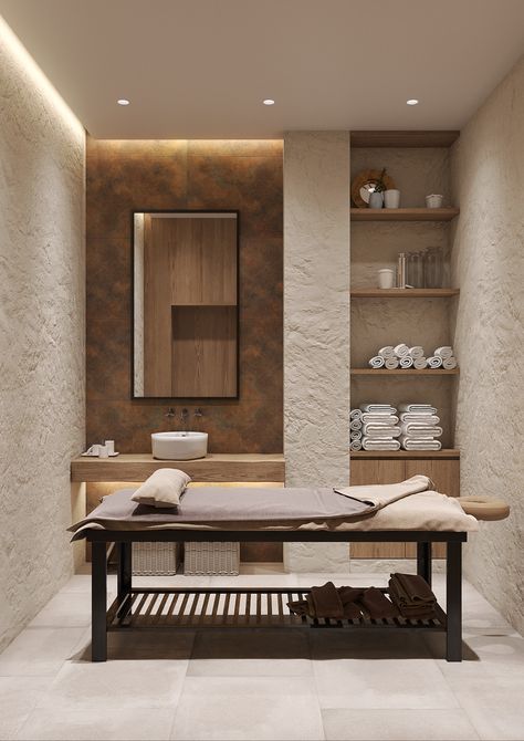 SPA in the hotel :: Behance Sauna Room Design, Wellness Spa Design, Spa Room Design, Sheet Presentation, Spa Design Interior, Spa Massage Room, Massage Room Design, Home Spa Room, Spa Area