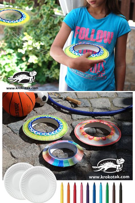 children activities, more than 2000 coloring pages Diy Frisbee, Paper Plate Art, Paper Plate Crafts, Plate Crafts, Crafts For Kids To Make, Camping Crafts, Childrens Crafts, Craft Activities For Kids, Summer Crafts