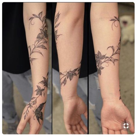 Rose Vine Tattoos, Arm Wrap Tattoo, Flower Vine Tattoos, Around Arm Tattoo, Vine Tattoo, Wrap Tattoo, Rose Vine, Flower Tattoo Arm, Vine Tattoos