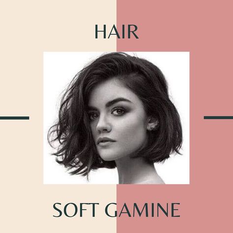 Ingenue Haircut, Soft Gamine Hairstyles, Soft Gamine Hair, Spitfire Chic, Kibbe Types, Stacked Bob Hairstyles, Oval Face Haircuts, Gamine Style, Soft Gamine