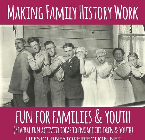 Life's Journey To Perfection: Making Family History Fun for Families and Youth Ward Activity Ideas, Family History Printables, Young Women Activity Ideas, Temple And Family History, Family History Activities, Ward Activities, History Games, Family History Projects, Quotes Artwork