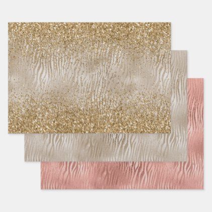 Zebra Print Glam Gold Wrapping Paper Sheets Pink And Brown Wrapping Paper Christmas, Glitter Wrapping Paper, Metallic Wrapping Paper, Pink Wrapping Paper Glitter, Gold Wrapping Paper, Gold Glam, Glitter Gifts, Personalized Pet, Zebra Print