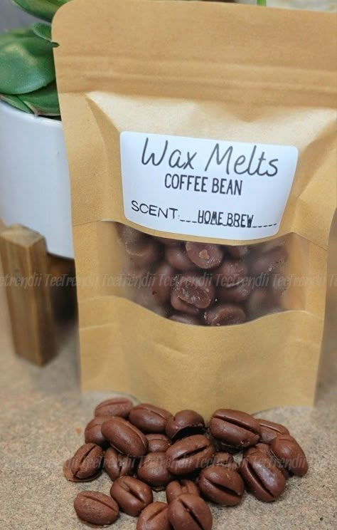 Realistic coffee bean wax melts.  Scent::Home Brew This smells just like a fresh pot of coffee. Whether it be in your home or a coffee shop.  Smells amazing to even my non coffee drinkers.  Available in our 2oz heat sealed Kraft bags. Home Made Wax Melts, Wax Melts That Look Like Food, Realistic Wax Melts, Candles Small Business, Cute Wax Melts, Wax Melts Ideas, Waxmelts Ideas, Wax Melt Ideas, Coffee Wax Melts