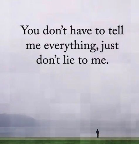 You don’t have to tell me everything, just don’t lie to me. You Can Tell Me Anything, Don't Lie To Me Quotes, Once You Lie To Me Quotes, You Told Me You Loved Me But You Lied, Dont Lie To Me Quotes, You Can’t Lie To Me, You Don’t Have To Lie To Me, Just Don’t Lie To Me, If I Just Lay Here Would You Lie With Me