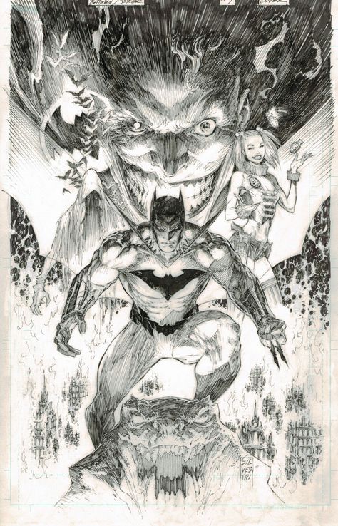 Marc Silvestri, Jim Gordon, Joker Face, Black And White Comics, Univers Dc, Batman Artwork, Jim Lee, Foil Card, Batman Begins