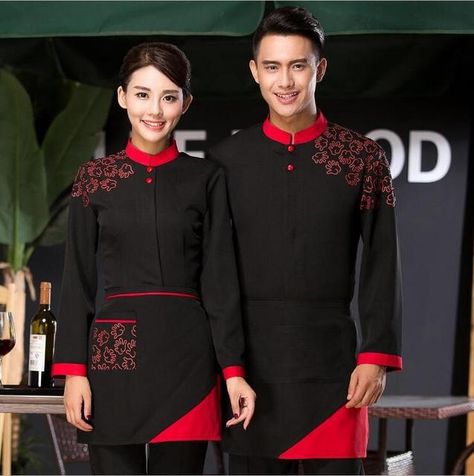 Hot Pot Shop Overalls Fast Food Hotel Uniforms Male Female Restaurant Waitress Uniform Hotel Staff Uniform Cafe Waiter Clothes 9 _ - AliExpress Mobile Waiter Uniform Design, Waiter Outfit, Chef Dress, Shirt Apron, Waitress Uniform, Coffee Restaurant, Waiter Uniform, Work Coveralls, Restaurant Uniforms