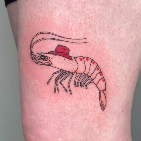 🦐 Kat 🦐 on Instagram: “Lovely lil Cowboy Shramp for Amy Enjoy your new buddy!” Cowboy Animals, Animals Tattoo, Sick Tattoo, Funny Tattoos, Tiny Tattoos, Arm Tattoo, Geometric Tattoo, Watercolor Tattoo, Tattoo Artists