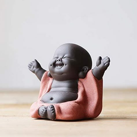 Amazon.com: KINGZHUO Ceramic Little Cute Buddha Statue Monk Figurine Creative Baby Crafts Dolls Ornaments Gift Chinese Delicate Ceramic Arts and Crafts (Type 1): Home & Kitchen Small Buddha Statue, Baby Buddha, Buddha Decor, Little Buddha, Buddha Figurine, Happy Buddha, Ceramic Artwork, Laughing Buddha, Creative Arts And Crafts