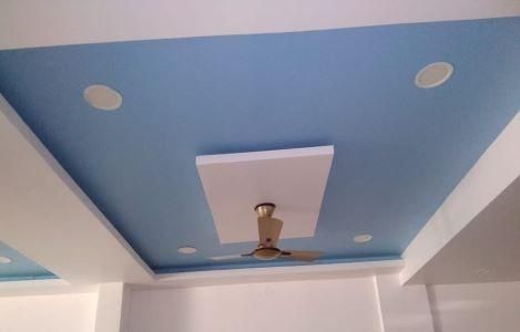 ColourDrive - Home Painting Service Company - Gyproc Ceiling Decor false ceiling Fall Ceiling Colour Combination, Ceiling Designs Simple, Crown Molding With Led Lights, Simple False Ceiling, Ceiling Colour, Drop Ceiling Grid, Coffered Ceiling Design, Low Ceiling Basement, Designs For Living Room