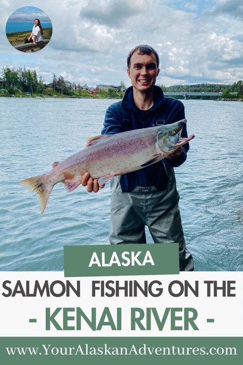 A Local's Guide to Salmon Fishing the Kenai River in Alaska - YOUR ALASKAN ADVENTURES Kenai River Alaska Fishing, Alaska Packing List, Alaska Salmon Fishing, River Fish, Alaska Salmon, Aleutian Islands, Fishing Alaska, Kenai Peninsula, Alaska Vacation