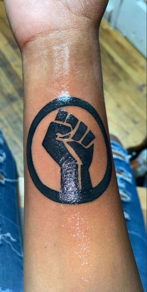 Juneteenth Tattoo Ideas, Black And Proud Tattoo, Unapologetically Black Tattoo, Pro Black Tattoos Ideas, Power To The People Tattoo, Afro Pick Tattoo, Black Power Tattoo Men, Black People Tattoo Ideas, Black Pride Tattoo