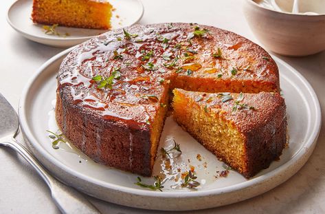 Polenta Cake Recipes, Thyme Cake, Lemon Polenta Cake, Waitrose Food, Polenta Cake, Simple Cakes, Polenta Cakes, Nourishing Traditions, Wildflower Honey