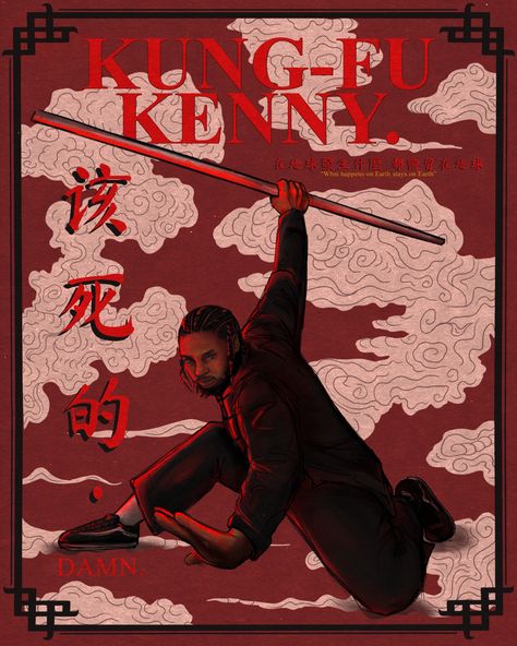 Kung Fu Kenny Art, King Fu Kenny, Kendrick Lamar Kung Fu Kenny, Kendrick Vs Drake Art, Fu Aesthetic, Kung Fu Aesthetic, Old Chinese Art, King Kendrick, Kung Fu Kenny