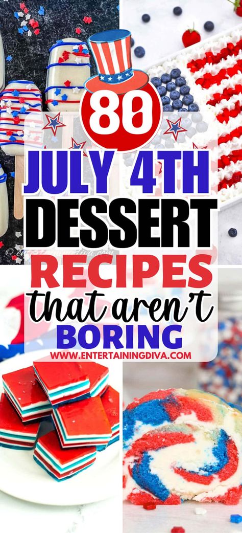 80 Patriotic Red, White and Blue Desserts For The 4th of July | Easy Dessert Recipes Easy 4th Of July Food For A Crowd, Fourth Of July Desserts For A Crowd, July 4th Food Desserts, 4th Of July Food For A Crowd, 4th Of July Desserts For A Crowd, 4th July Desserts, Forth Of July Food, July 4th Desserts, Berry Poke Cake