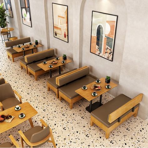 Restaurant Seating Design, Restaurant Booths, Wooden Cafe, Coffee Shop Furniture, Restaurant Booth, Restaurant Tables And Chairs, Article Furniture, Restaurant Seating, Cafe Table