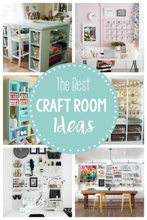 Craft Room Ideas-Check out all of these fun craft room ideas for great inspiration on craft room storage, organization and decorating.  #craft #craftroom #craftrooms #deocr #organization #storage Craft Room Ideas On A Budget, Craft Room Storage Ideas, Ikea Apartments, Small Craft Rooms, Craft Room Inspiration, Space Apartments, Dream Craft Room, Room Storage Ideas, Craft Room Design