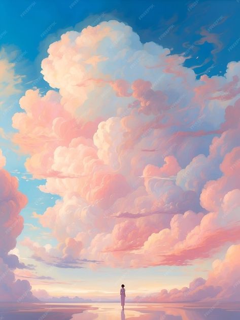 Premium Photo | Sky with clouds Sunrise Clouds Painting, Cloud Concept Art, Cloud Lettering, Clouds Reference, Clouds Artwork, Sky Reference, Stylized Clouds, Cloud Artwork, Cloud Photo