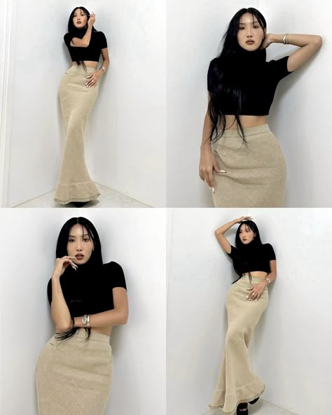 Hwasa Outfits Casual, Mamamoo Hwasa Outfit, Hwasa Style, Hwasa Outfit, Bts Inspired Outfits, Mood Board Fashion, Red Outfit, Kawaii Clothes, Kpop Outfits