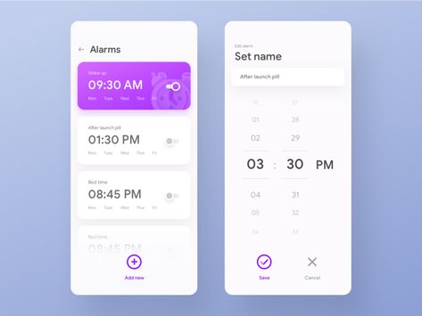 Fun Alarm app UI by Shojol Islam | Dribbble Form Design Web, Sleep App, Alarm App, Timer App, Ui Ux 디자인, Water Reminder, Mobile App Design Inspiration, App Interface Design, Ui Ux Designer