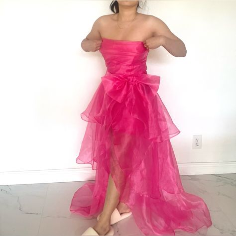 Pink Ruffle Prom Dress, Simple Strapless Dress, Shot Party, Bow Gown, Burgundy Formal Dress, Ugly Dresses, Velvet Evening Gown, Ruffle Prom Dress, Pink Strapless Dress