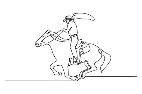 Cowboy Line Drawing, Cowboy On Horse, Horse Vector, Freehand Machine Embroidery, Horse Illustration, Cowboy Horse, Wood Designs, Continuous Line Drawing, Cowboy Art