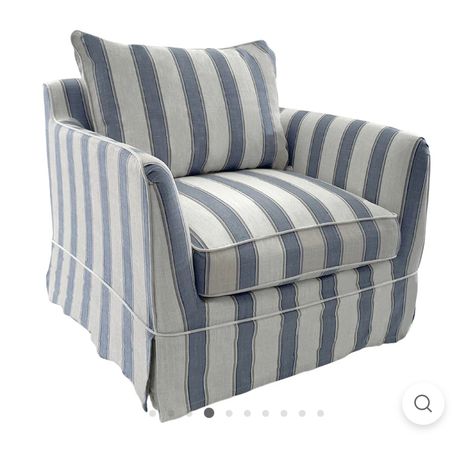 Blue Striped Couch, Nursery Armchair, Striped Couch, Striped Armchair, Rolled Arm Chair, 2 Seat Sofa, Striped Chair, Contemporary Armchair, Blue Armchair