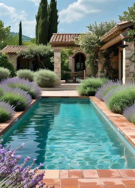 15 Stunning Mediterranean Pool Designs for a Dreamy Escape 19 Mediterranean Backyard Ideas Pools, Saltwater Pool Design, California Pool Landscaping, Desert Pool Landscaping Arizona, Desert Pool Landscaping, Dream Backyard Pool Luxury, Spanish Style Pool, Mediterranean Outdoor Patio, Mediterranean Backyard Ideas