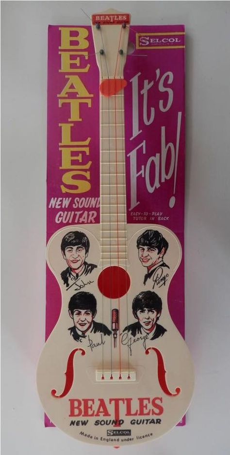 Beatles Merchandise, Toy Guitar, Beatles Party, Beatles Guitar, Beatles Memorabilia, Beatles Photos, Vintage Kiss, Beatles Songs, Classic Monsters