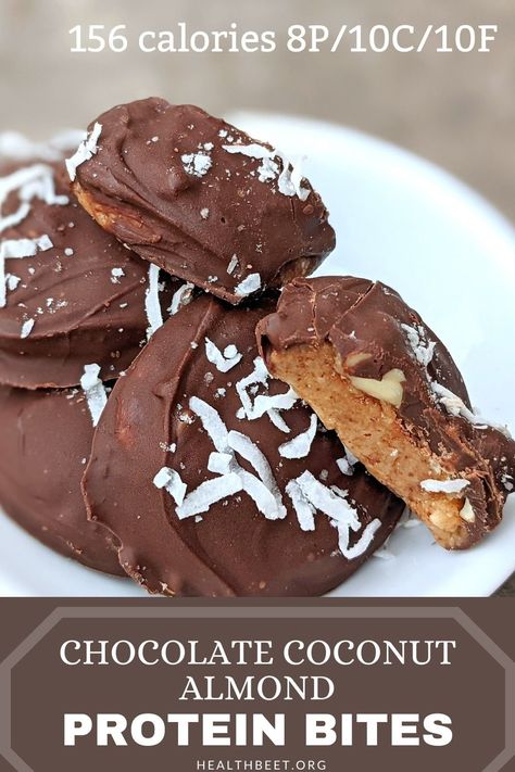 If you like the Coconut Almond Built Bar, you'll love my copycat recipe! With coconut flavoring, almond butter, chocolate and protein powder, you might even like it better! Atkins Coconut Bars, Keto No Bake Chocolate Peanut Butter Coconut Bars, Peanut Butter Chocolate Chip Coconut Protein Balls, Sugar Free Desserts Healthy, Chocolate Coconut Protein Bar, Chocolate Protein Bites, Almond Butter Chocolate, Coconut Protein, Almond Chocolate