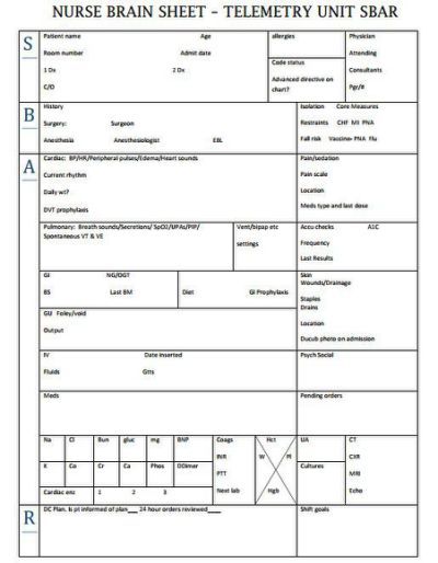 Nurse Brain Sheet on Pinterest Sbar Nursing, Telemetry Nursing, Nursing Documentation, Nurse Brain Sheet, Nurse Brain, Nurse Report Sheet, Nursing Assessment, Med Surg Nursing, Cardiac Nursing