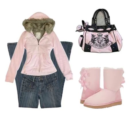 2000s Fashion Inspiration, Juicy Couture Clothes, Mcbling Fashion, 00s Fashion, 2000s Outfits, Y2k Mcbling, 90s Fashion Outfits, 2000s Fashion Outfits, Winter Fits