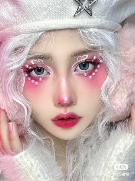 Pink Fairy Makeup Looks, Scary Halloween Makeup Looks, Clown Makeup Halloween, Cute Clown Makeup, Scary Halloween Makeup, Halloween Makeup Clown, Makeup Clown, Mekap Mata, 20 Makeup