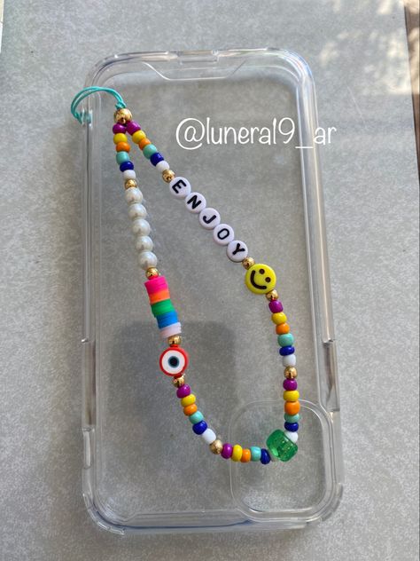 Straps Para Celular Ideas, Phone Straps Beads Ideas, قلادات متدلية, Ankle Jewelry, Bracelet Craft Diy, Beading Jewelery, Bead Charms Diy, Beaded Necklace Diy, Beaded Lanyards