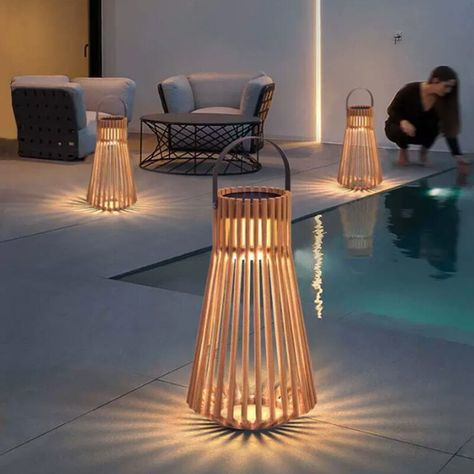 Floor Lamp Styles, Outdoor Floor Lamps, Garden Light, Decorative Lighting, Solar Garden, Teak Outdoor, Solar Lights Garden, Modern Lamp, Lighting Store