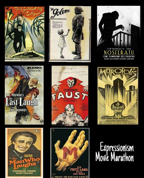 cinema 
movie Marathon 
german expressionism German Movies To Watch, German Films, German Expressionism Film, German Literature, German Music, Film Recommendations, German Movies, Punk Poster, Fritz Lang