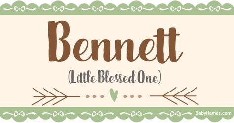 The name Bennett means Little Blessed One and is of Latin origin. Bennett is name that's been used by parents who are considering unisex or non-gendered baby names--baby names that can be used for any gender. Find out more about the name Bennett at BabyNames.com. Bennett Name Meaning, Bennett Name, Everett Name, Baby Baker, Names Meaning, Names Baby, Gender Neutral Names, Baby Gadgets, Baby Names And Meanings