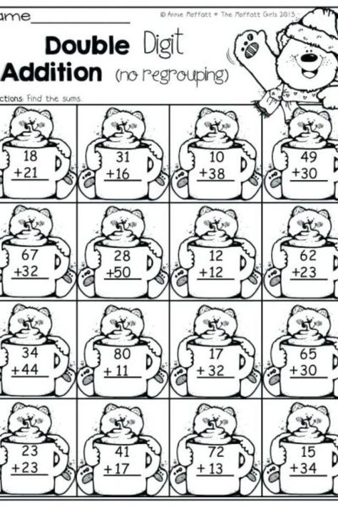 Are you looking for free Double Digit Addition Coloring Worksheets for free? We are providing free Double Digit Addition Coloring Worksheets for free to support parenting in this pand Math Shapesmic! #DoubleDigitAdditionColoringWorksheets #AdditionColoringWorksheetsDoubleDigit #DoubleDigit #Addition #Coloring #Worksheets #WorksheetSchools Addition Worksheets First Grade, Canva Learning, Worksheets For 2nd Grade, Addition Coloring Worksheet, Addition Without Regrouping, Adding Worksheets, Doubles Addition, Coloring Worksheets For Kindergarten, 2 Digit Addition