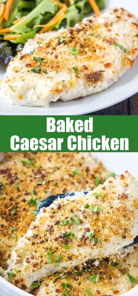 Looking for a new easy and flavorful chicken recipe? Try our Baked Caesar Chicken! Tender chicken breasts coated in a creamy Caesar dressing and baked to perfection. Cesar Chicken Baked, Caesar Chicken Baked, Caesar Dressing Chicken, Cesar Chicken, Baked Caesar Chicken, Creamy Caesar Dressing, Caesar Chicken, Classic Caesar Salad, Delicious Chicken Recipes