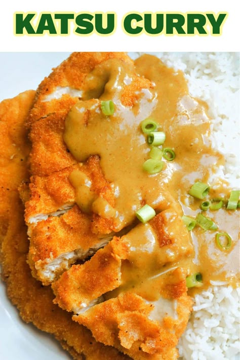 Japanese Chicken Katsu Curry, a delicious homemade chicken recipe to rival Wagamama's katsu curry. Ready in about 30 minutes, this recipe is a great midweek dinner for the whole family. The katsu sauce is beautifully spiced, and the chicken is fried to perfection in a breadcrumb crust. Karee Curry Recipe, Chicken Katsura Curry, Catsu Curry Chicken, Mild Curry Recipes, Katsu Curry Sauce Recipe, Catsu Curry, Chicken Katsu Sauce, Katsu Sauce Recipe, Japanese Chicken Katsu