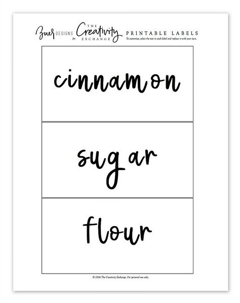 Free printable hand lettered labels that you can type in your text and edit. Kitchen Labels Printables Free Editable, Cricut Joy Pantry Labels, Pantry Cricut Labels, Svg Pantry Labels Free, Pantry Labels Template, Editable Pantry Labels, Pantry Labels Printable, Baking Labels, School Poem