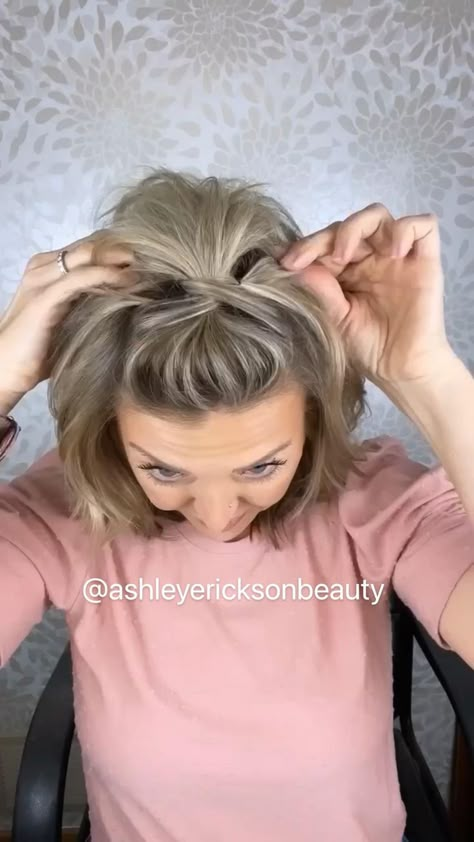 Ashley Erickson, Hair Tips Video, Gray Hair Highlights, Hairdos For Short Hair, Peinados Fáciles Para Cabello Corto, Hair Tutorials For Medium Hair, Winter Hair, Penteado Cabelo Curto, Short Hair Updo