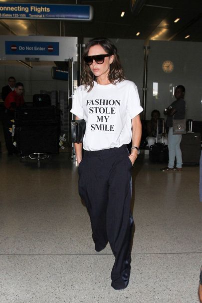 Horrible Outfits, Style Victoria Beckham, Victoria Beckham Style, Slogan Tshirt, Slogan Tee, Inspirational Celebrities, Tshirt Outfits, Funny Meme, Victoria Beckham