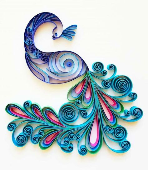 Peacock Quilling, Neli Quilling, Arte Quilling, Quilling Animals, Paper Quilling Jewelry, Art Quilling, Desain Quilling, Paper Quilling Patterns, Quilled Paper Art