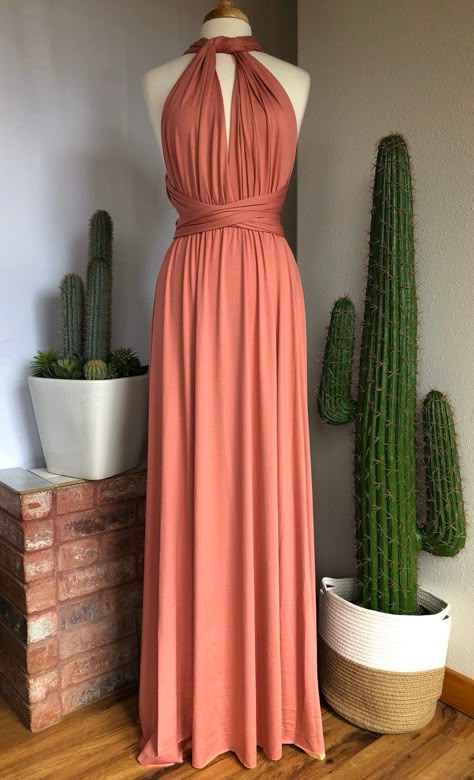 CLAY Bridesmaid Dress/ Custom Length / Convertible Dress / - Etsy Infinity Dress Styles, Multi Wrap Dress, Wrap Dress Plus Size, Burnt Orange Bridesmaid Dresses, Mauve Bridesmaid Dress, Multiway Dress, Orange Bridesmaid, Orange Bridesmaid Dresses, Multi Way Dress