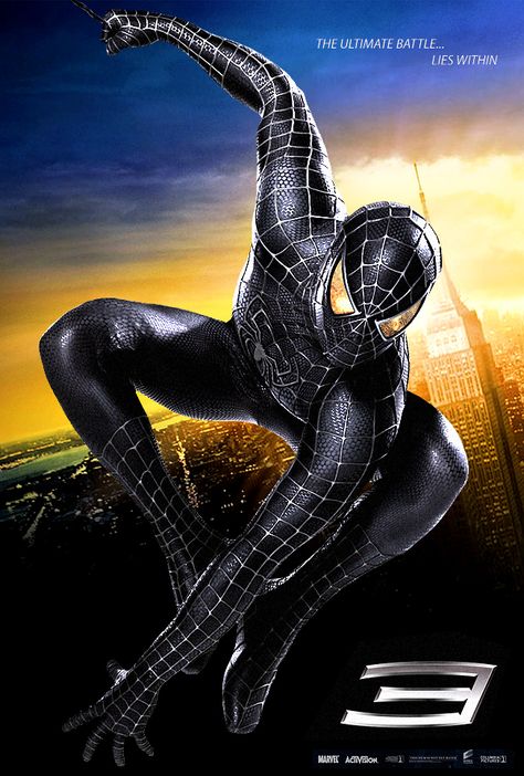 Spider-Man 3 poster Spiderman Sam Raimi, Spiderman 2002, Spider Man Trilogy, Symbiote Spiderman, Madara Susanoo, Spider Man 3, Spider Men, Spiderman Coloring, Movie Horror